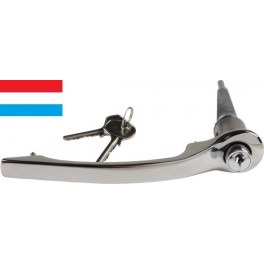 Poign&eacute;e de porte G chrom&eacute;e avec serrure et cl&eacute; 911